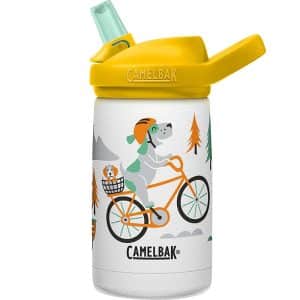 BOTTLE EDDY KIDS VACUUM STAINLESS  350ML BIKING DOGS