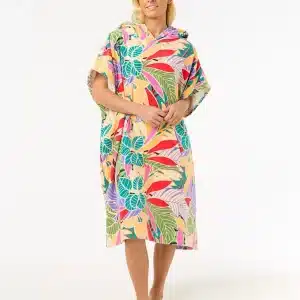 Mixed hooded Poncho