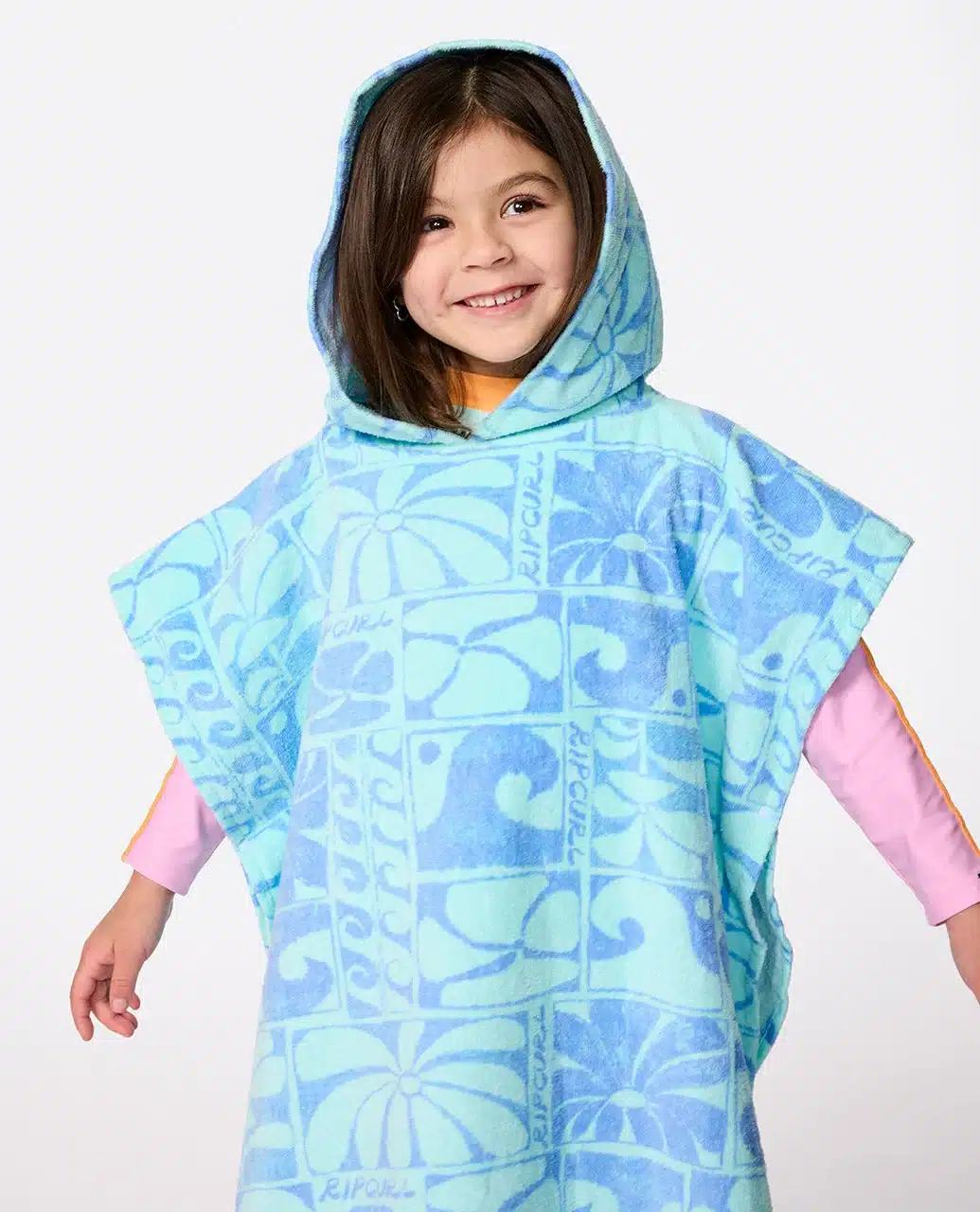 Mixed Snap Hooded Towel Poncho Girl