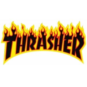 Thrasher Flame Logo Large Sticker | Yellow