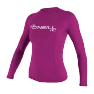 Womens Basic Skins Long Sleeve Crew Rash Vest