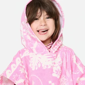 Mixed Snap Hooded Towel Poncho - Girl