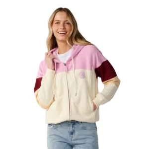 Party Wave Zip Hoodie in Off White